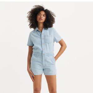 Levi's Heritage Short Sleeve Denim Romper Jumpsuit Sz XL